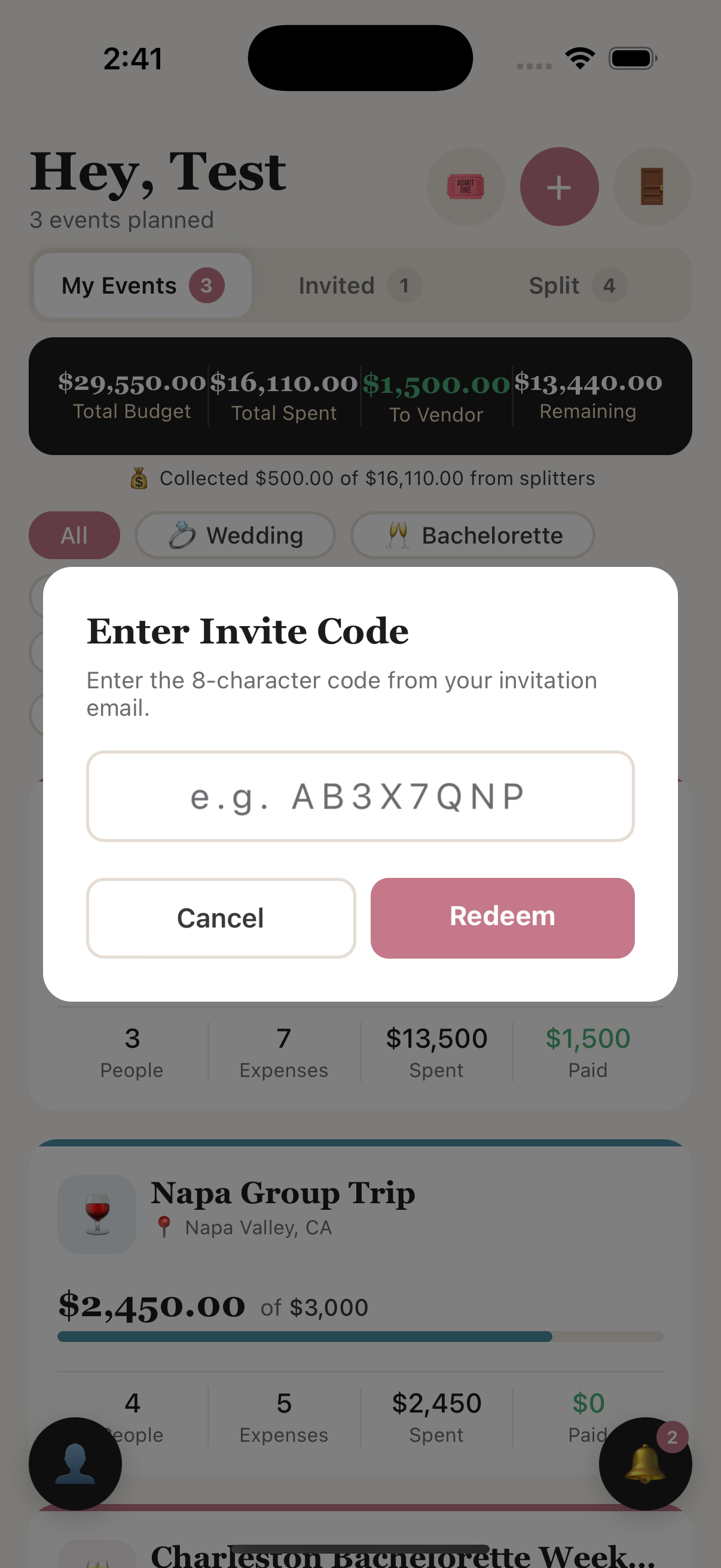 Redeem an invite code