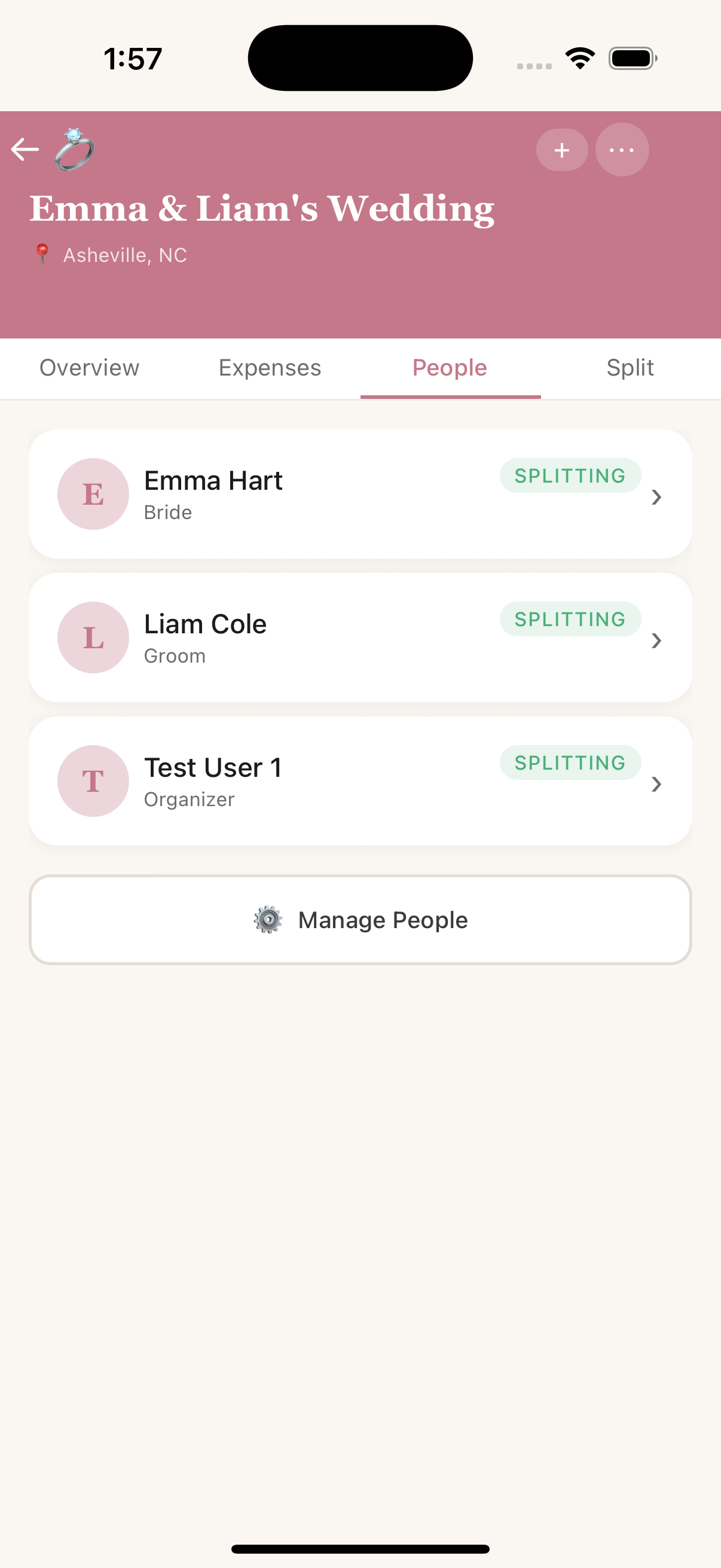 People tab with roles